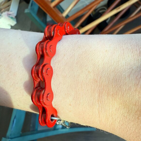 BIKE CHAIN Unique 1-of-a-kind Artist Bracelet - Picture 1 of 5